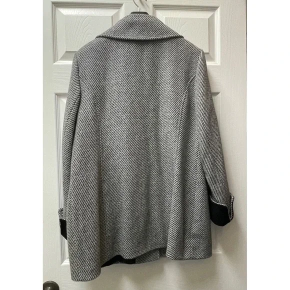 Vintage Preston & York Women's Size Large Plaid‎ Wool Blend Tweed Coat - Picture 8 of 16